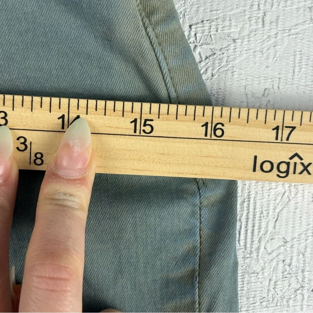 Easel Washed Denim Green Blue Wide Leg Jeans Small High Waist 5 Buttons Cropped - Picture 8 of 10